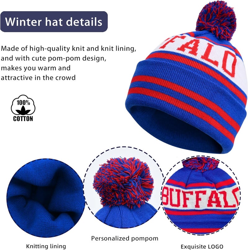 mtstaowe Vintage Classic Skull Cap Beanie Hat Cuffed Winter Hat Knit Comes with Warm Gloves Gifts for Men Women Fans - Image 2